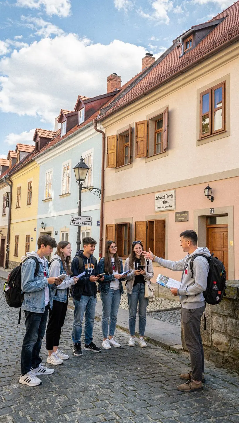 Pohled na zámek Český Krumlov obklopený řekou Vltavou.