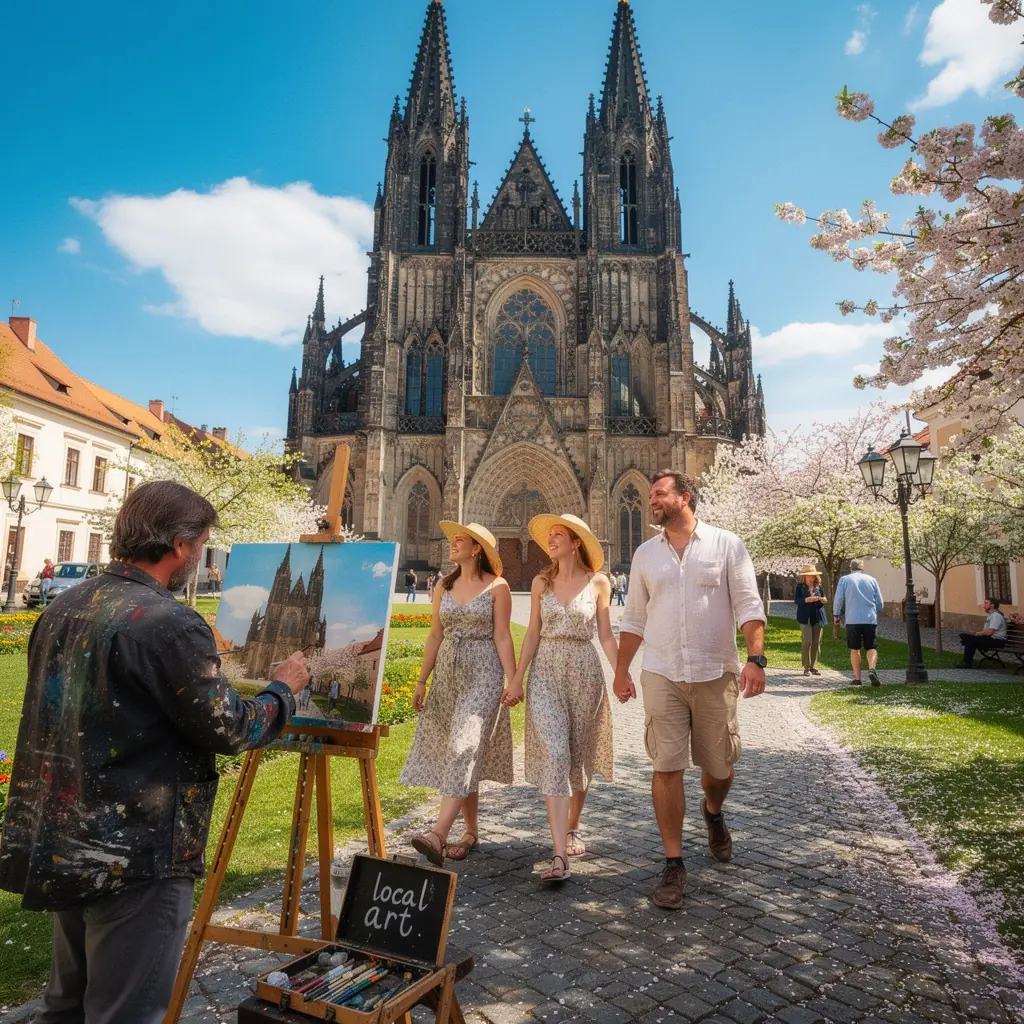 Vinné sklepy v oblasti Moravy s vinnou révou a slunečním svitem.